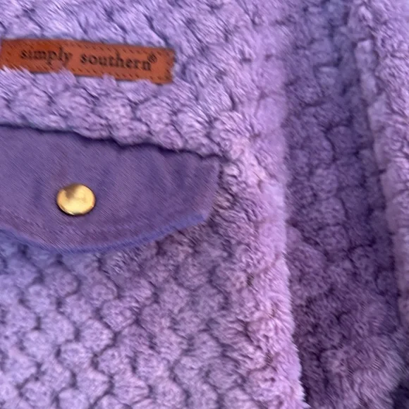 Simply Southern Lavender Textured Pullover - Picture 3 of 4